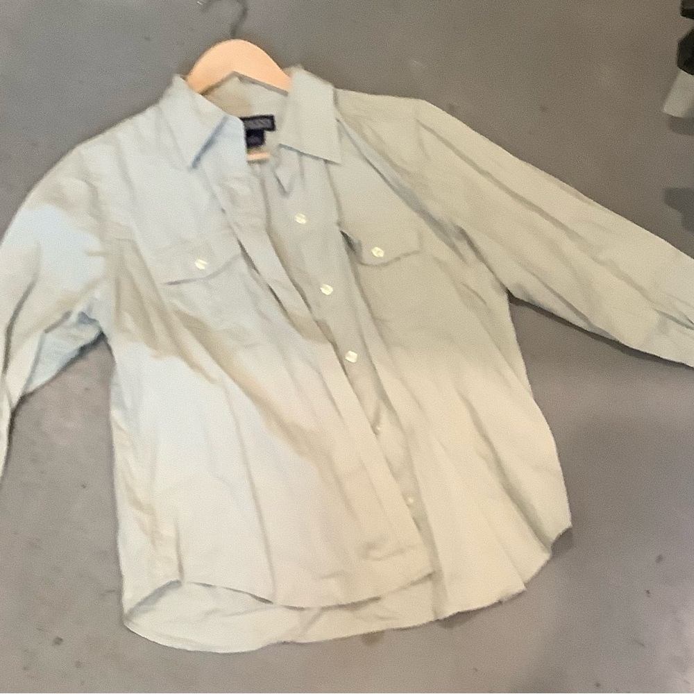 Lands' End Light Gray Collared Shirt
